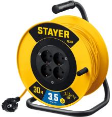 STAYER M-315, ПВС, 3 x 1.5 мм2, 30 м, 3500 Вт, силовой удлинитель на катушке (55078-30)