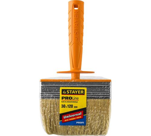 STAYER Universal MINI, 3 х 12 см, светлая натуральная щетина, пластмассовый корпус, все виды ЛКМ, макловица, Professional (0182-12)