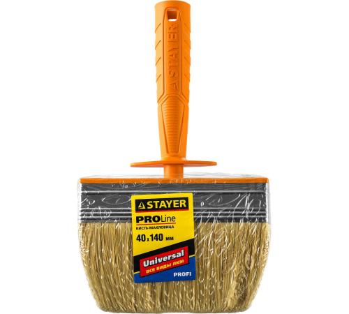 STAYER Universal MINI, 4 х 14 см, светлая натуральная щетина, пластмассовый корпус, все виды ЛКМ, макловица, Professional (0182-14)