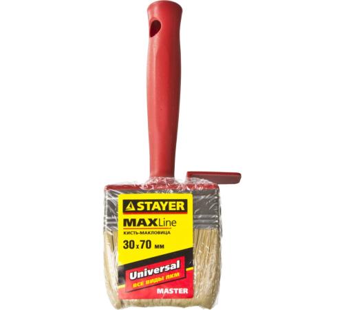 STAYER UNIVERSAL, 3 х 7 см, светлая щетина, пластмассовый корпус, все виды ЛКМ, макловица (01824-07)