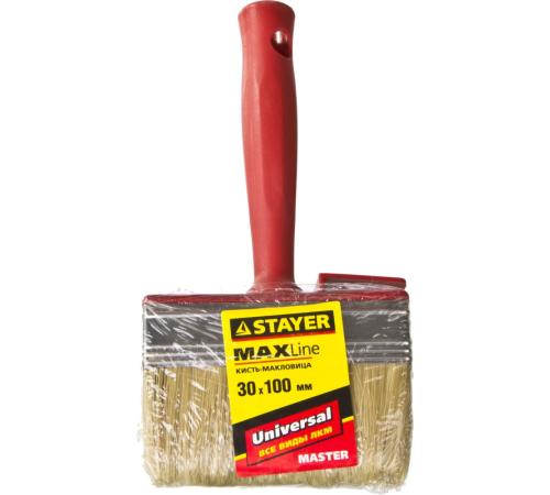 STAYER UNIVERSAL, 3 х 10 см, светлая щетина, пластмассовый корпус, все виды ЛКМ, макловица (01824-10)