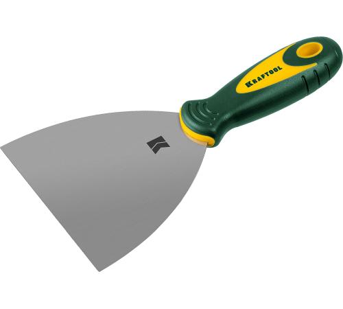 KRAFTOOL 125 мм, х-образное профилированное полотно, двухкомпонентная ручка, нержавеющий, шпатель (10035-125)