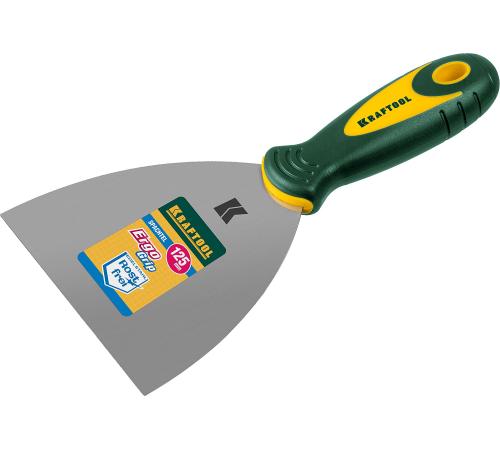 KRAFTOOL 125 мм, х-образное профилированное полотно, двухкомпонентная ручка, нержавеющий, шпатель (10035-125)