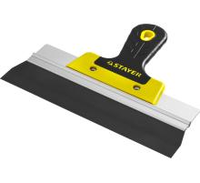STAYER PROFlat, 250 мм, усиленная алюминиевая направляющая, двухкомпонентная ручка, анодированный, фасадный шпатель, Professional (10045-25)