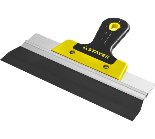 STAYER PROFlat, 250 мм, усиленная алюминиевая направляющая, двухкомпонентная ручка, анодированный, фасадный шпатель, Professional (10045-25)