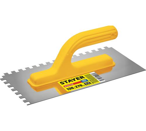 STAYER 130 х 270 мм, зуб 8 х 8 мм, штукатурная гладилка (08012-08)