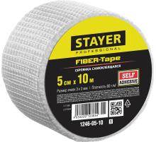 STAYER FIBER-Tape, 5 см х 10 м, 3 х 3 мм, самоклеящаяся серпянка, Professional (1246-05-10)