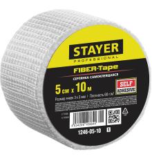 STAYER FIBER-Tape, 5 см х 10 м, 3 х 3 мм, самоклеящаяся серпянка, Professional (1246-05-10)