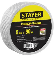 STAYER FIBER-Tape, 5 см х 90 м, 3 х 3 мм, самоклеящаяся серпянка, Professional (1246-05-90)
