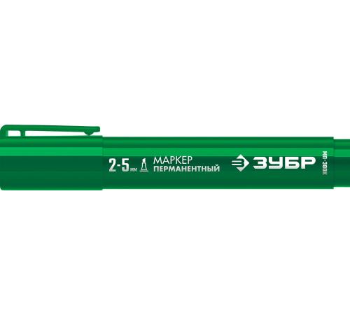 ЗУБР МП-300К зеленый, 2-5 мм, клиновидный перманентный маркер (06323-4)