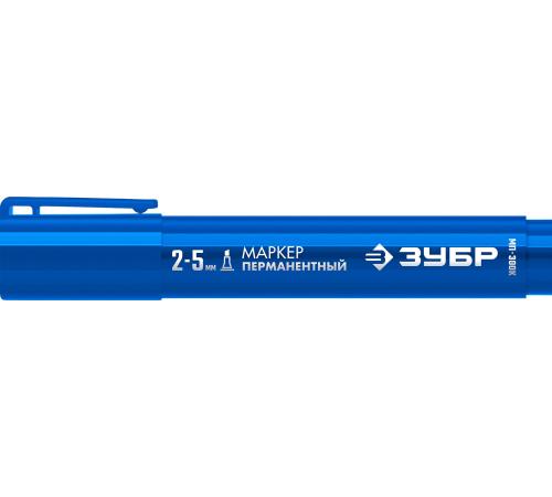 ЗУБР МП-300К синий, 2-5 мм, клиновидный перманентный маркер (06323-7)
