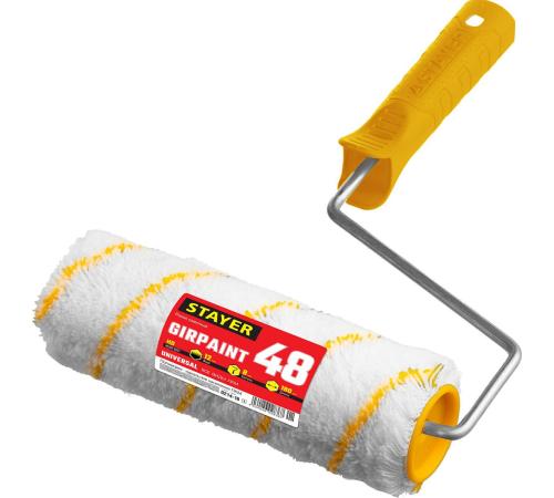 STAYER GIRPAINT, 48 х 180 мм, бюгель 8 мм, ворс 12 мм, полиакрил, все виды ЛКМ, малярный валик, Professional (0314-18)