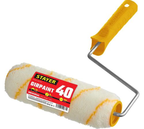STAYER GIRPAINT, 40 х 180 мм, бюгель 6 мм, ворс 12 мм, полиакрил, все виды ЛКМ, малярный валик (0315-18)