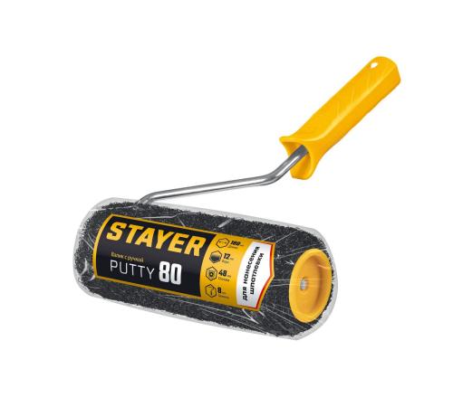 STAYER PUTTY 80 мм, 180 мм, 8 мм ручка, валик для шпатлевки, PROFESSIONAL (03642-18)