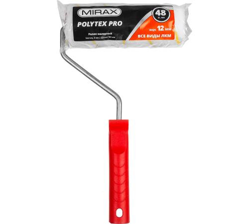 MIRAX POLYTEX PRO, 48 х 180 мм, бюгель 8 мм, ворс 12 мм, полиакрил/полиэстер, все виды ЛКМ, малярный валик (03816-18)
