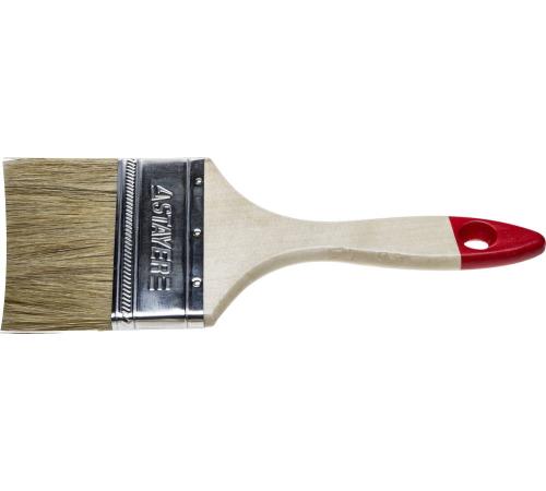 STAYER UNIVERSAL, 75 мм, 3″, светлая натуральная щетина, деревянная ручка, все виды ЛКМ, плоская кисть (0101-075)