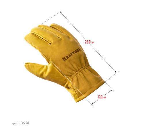 KRAFTOOL EXTREM, XL (10) кожаные рабочие перчатки (1136-XL)