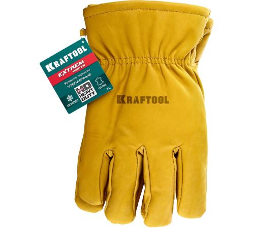 KRAFTOOL EXTREM Winter, XL (10) утеплённые кожаные рабочие перчатки (1137-XL)