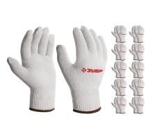 ЗУБР ОПТИМА, L-XL, х/б перчатки без покрытия, 10 класс, 10 пар (11446-XL10)