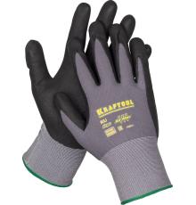 KRAFTOOL PRECISION, L (9), эластичные перчатки для точных работ, вспененное нитриловое покрытие, 15 класс (11285-L)