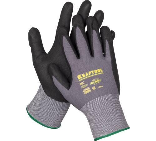 KRAFTOOL PRECISION, M (8), эластичные перчатки для точных работ, вспененное нитриловое покрытие, 15 класс (11285-M)