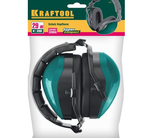KRAFTOOL PROFI защита до 109 дБ, шарнирное крепление чашек, защитные наушники со складным мягким оголовьем (11362)