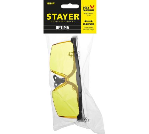 STAYER OPTIMA открытого типа, моностекло с дополнительной боковой защитой, защитные очки (2-110453)