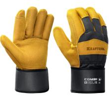 KRAFTOOL COMBI, XL (10) комбинированные двухслойные спилковые перчатки с доп. слоем на ладони (11310-XL)