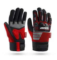 ЗУБР IMPACT р.XL (10), красные, профессиональные комбинированные перчатки, антивибрационные, противоударные, Профессионал (11478-XL)