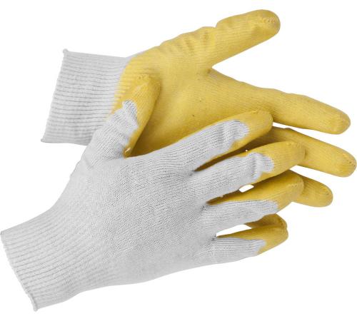 STAYER PROTECT, S-M, х/б перчатки с одинарным латексным обливом (11408-S)