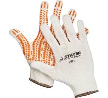 STAYER TRACK, L-XL, х/б перчатки с мягким покрытием ″протектор″ из ПВХ-геля, увеличенная площадь покрытия, противоскользящие (11401-XL)