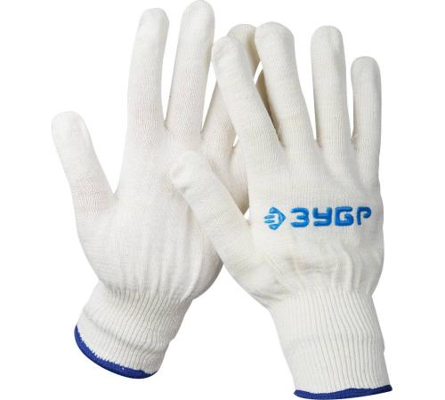 ЗУБР КОМФОРТ, L-XL, х/б перчатки без покрытия, 13 класс, Профессионал (11450-XL)