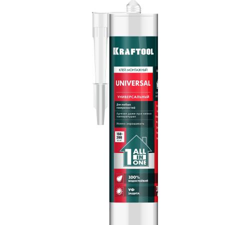 KRAFTOOL UNIVERSAL, 310 мл, белый, универсальный монтажный клей (41341)