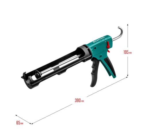KRAFTOOL GRAND 2-in-1 310 мл, антикапельная система, скелетный пистолет для герметика (06674)