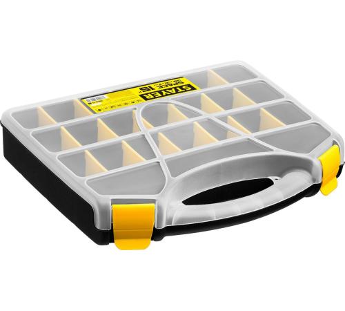 STAYER SPACE-15, 380 х 310 х 70 мм, (15″), пластиковый органайзер с 21 ячейкой (38038-15)