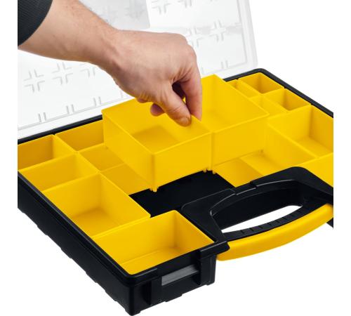 STAYER ROCKET-19, 420 x 330 x 50 мм, (16.5″), пластиковый органайзер с 19 съемными лотками (2-38032)