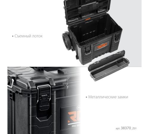 KETER ROC PRO GEAR 2.0 (22″) тележка с пластиковым ящиком (38370)
