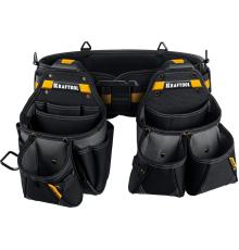KRAFTOOL KBS-3L пояс монтажника, в комплекте: пояс монтажника и 2 большие сумки (38761)