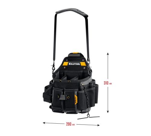 KRAFTOOL KPB-23 поясная сумка с быстросъёмным креплением FastClip, 290 х 310 мм (38766)