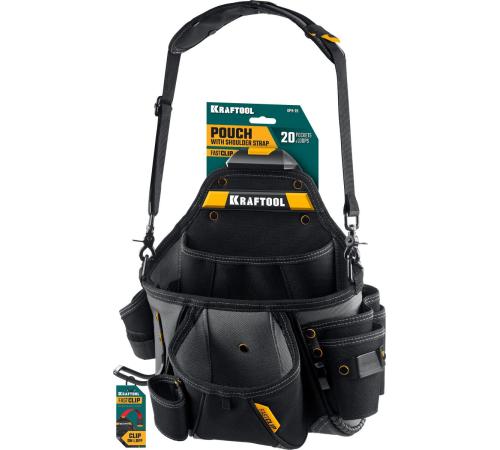KRAFTOOL KPB-20 поясная сумка с быстросъёмным креплением FastClip, 320 х 310 мм (38767)