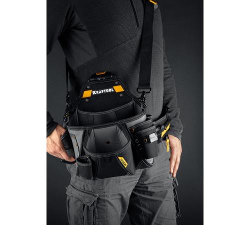KRAFTOOL KPB-20 поясная сумка с быстросъёмным креплением FastClip, 320 х 310 мм (38767)