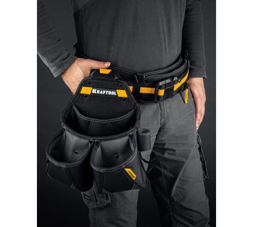 KRAFTOOL KP-15 поясная сумка с быстросъёмным креплением FastClip, 350 х 320 мм (38771)