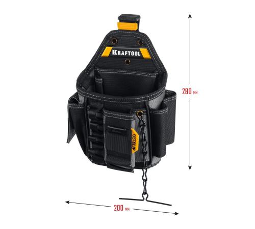 KRAFTOOL KP-13E поясная сумка с быстросъёмным креплением FastClip, 280 х 200 мм (38772)