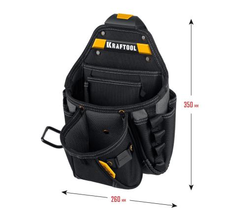 KRAFTOOL KP-27 поясная сумка с быстросъёмным креплением FastClip, 350 х 260 мм (38773)