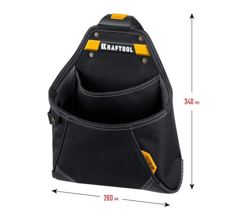 KRAFTOOL KP-12 поясная сумка с быстросъёмным креплением FastClip, 260 х 340 мм (38774)
