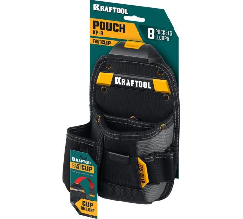 KRAFTOOL KP-8 поясная сумка с быстросъёмным креплением FastClip, 170 х 260 мм (38776)