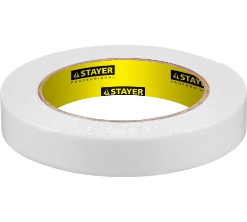 STAYER 19 мм, 5 м, белая, на вспененной основе, двухсторонняя клейкая лента, Professional (12231-19-05)