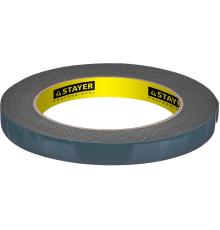STAYER 12 мм, 5 м, черная, на вспененной основе, двухсторонняя клейкая лента, Professional (12233-12-05)