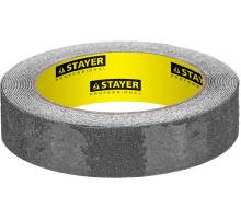 STAYER 25 мм, 5 м, черная, противоскользящая клейкая лента, Professional (12270-25-05)