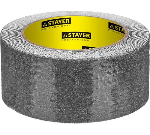STAYER 50 мм, 5 м, черная, противоскользящая клейкая лента, Professional (12270-50-05)